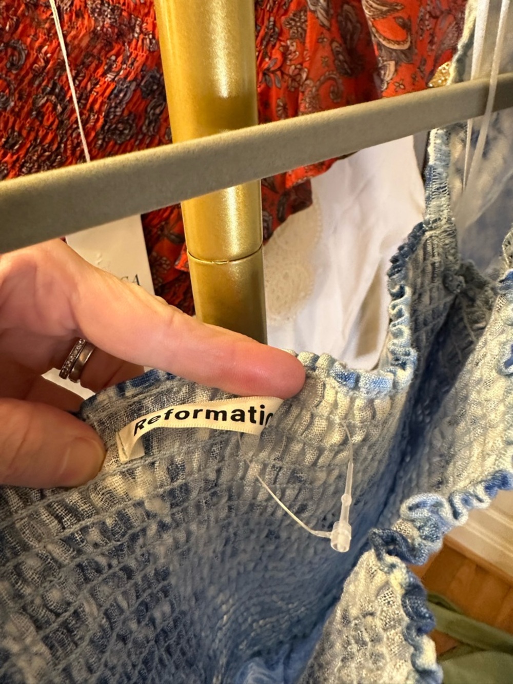Reformation Tie-Dye Linen Mini Dress NWOT - Picture 6 of 8